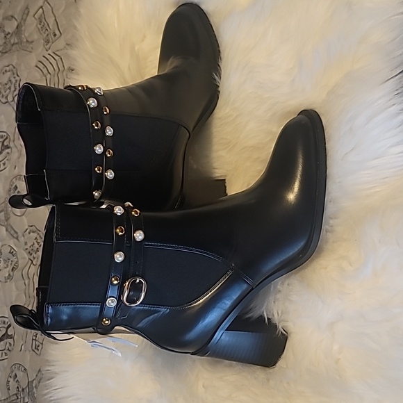 🖤🔥ZARA PEARL BLOCK HEEL ANKLE BOOTS🖤🔥 - Picture 5 of 13